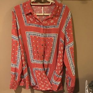 Cross printed blouse